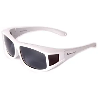 Rapid Eyewear SONNENÜBERBRILLE Polarisiert Weiße Überbrille. Sonnenbrille die über die eigene Brille passt. Für Damen und Herren Brillenträger. Überziehbrille für Sport, Fahrrad, Fahren etc