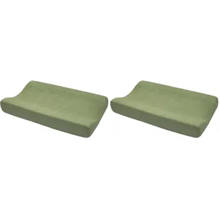 Meyco Baby Wickelauflagenbezug Frottee - 50x70cm - Spannbetttuch Wickelunterlage - 80% Baumwolle - Oeko Tex zertifiziert - kuschelig weich & hautfreundlich - waschbar & trocknergeeignet - Olive Grün