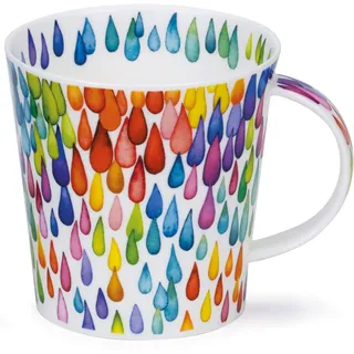 Dunoon Tasse aus feinem Porzellan, Cairngorm-Form, Monsoon Regentropfen, 480 ml, spülmaschinenfest, Vertikal