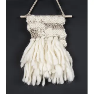 THEKO Wanddekoobjekt »Wallart MiniWall« Wandteppich, Wanddeko, reine Wolle, handgefertigt, beige