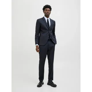 Anzug JACK & JONES "JPRCOSTA SUIT", Herren, Gr. 46, N-Gr, blau (schwarz navy), Web, Obermaterial: 100% Polyester, unifarben, sehr schmal, Anzüge Anzug, aus Polyester, sehr schmale Passform, mit Reverskragen, Langarm-Sakko