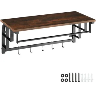 Tectake Wandgarderobe Westwood 66 x 30 x 27 cm Braun