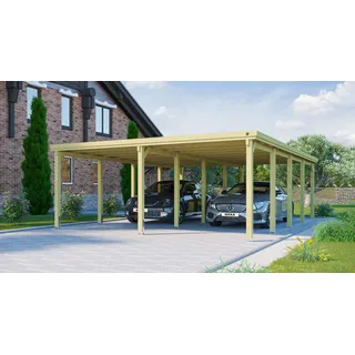 Weka Doppelcarport 618 5,76 x 7,84 m kdi inkl. Trapezblechplatten