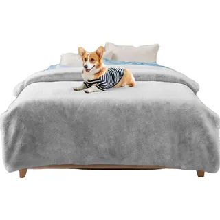 Faux-Fur-Decke, r Komfort, vielseitige Dekoration, Reines hellgrau, 180x230cm