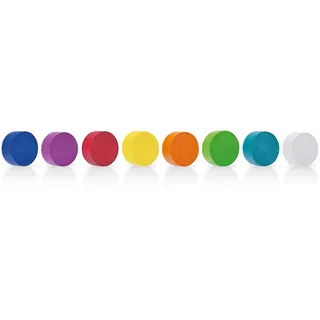magnetoplan Design Magnets Wood Series, Circle | 8 STK. kräftige Farben | Magnete aus FSC® zertifiziertem Birkenholz | Starke Magnete für Whiteboard, Glasboard & Kühlschrank | φ30mm