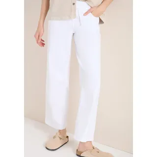 Loose-fit-Jeans CECIL, Damen, Gr. 33, Länge 30, weiß, Denim/Jeans, Obermaterial: 98% Baumwolle, 2% Elasthan. Futter: 52% Polyester, 48% Baumwolle, unifarben, loose fit lang, Jeans Loose-fit-Jeans, im Five-Pocket Style