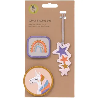 Lässig Anhänger und Patches Set (3 Stk.) mit Druckknopf/School Patches Set Unicorn