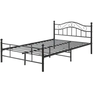 [en.casa] Metallbett Florenz 120x200 cm Schwarz
