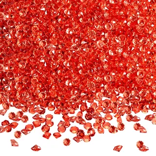 TOAOB 5000 Stück 3mm Rot Diamantkristalle Streuung Kristalle Hochzeitsdeko Diamantendeko Tischdeko Acryl Transparent Konfetti Diamanten Hochzeit