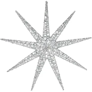 Hängende Schneeflocke 50 LED – Silberne Weihnachts-Leuchtdeko - Silber
