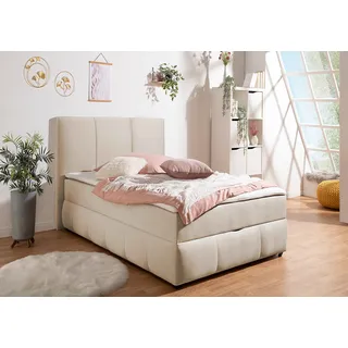 otto home Boxbett OTTO HOME "Hartley inkl. Bettkasten und Topper, auch in Überlänge erhältlich", beige, B:102cm L:210cm, Komplettbetten, wahlweise mit Bonnell- oder TTFK-Matratze in H2, H3 o. H4 erhältlich, Topseller