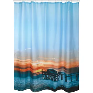 MSV Duschvorhang Sunset 180 x 200 cm beige