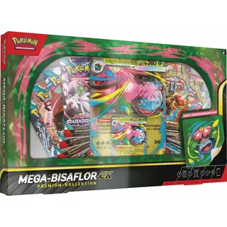 Pokémon Premium-Kollektion Mega-Bisaflor-ex mit 1 holografischer Promokarte, 1 überdimensionaler Promo-Wackelbildkarte & 8 Boosterpacks