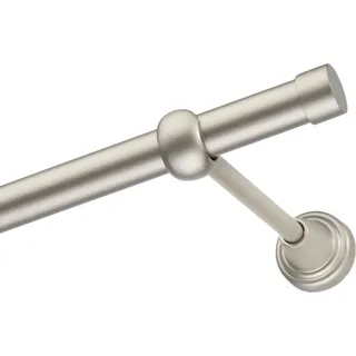 Voppi Gardinenstange Moderi 1-läufig 300 cm 19 mm satin, moderne Vorhangstange, einfache Wandmontage - Beige