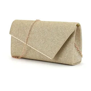 TOFBS Damen Clutch Kettentasche Elegant Umschlagtasche Tasche Abendtasche Crossbody Klein Handtasche Für Hochzeit Party Bankett Feiertage Brauttasche Gold