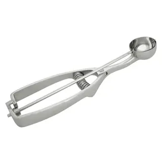 SCHNEIDER Eisportionierer aus rostfreiem Stahl, rund, Eislöffel aus rostfreiem Edelstahl, Volumen: 1/40 l