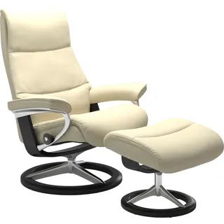 Relaxsessel STRESSLESS "View", beige (vanilla paloma), B:91cm H:110cm T:85cm, Leder BATICK: BATICK ist ein leicht korrigiertes, durchgefärbtes und genarbtes Möbelleder, bei dem die meisten Unebenheiten und Spuren in der Regel entfernt wurden.;Leder PALOMA: PALOMA ist ein durchgefärbtes Semianilin-Möbelleder mit natürlicher Narbung.;ROHLEDER Stoff Q2 FARON: Ein fester zuverlässiger Bouclé mit einem strukturierten Aussehen und einer komfortablen Oberfläche (100% Polyester im Flor, Grundgewebe: 50% Polyester,