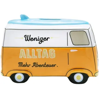 H:)PPY life 46433 Spardose mit Bus-Design, Dolomite, Höhe 10 cm, Mehrfarbig