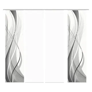 Flächenvorhang Wuxi 4er-Set grau 60x245 cm