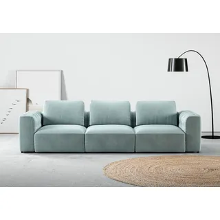 Home affaire 3-Sitzer »Cushid« Modulsofa, bestehend aus 3 Teilen, Breite 300 cm, blau