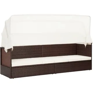 vidaXL Outdoor-Lounge-Bett Polyrattan braun 49394