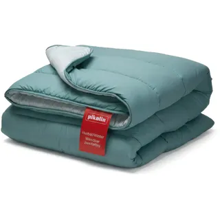 Pikolin Home - Wendebettdecke 300 g - Zweifarbige Nordische Füllung - Für Bett 100 - Federfühlig, Warm, Atmungsaktiv, Grau, 155 x 200 cm