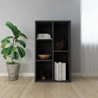 The Living Store Bücherregal/Sideboard Schwarz 50x25x80 cm Holzwerkstoff - Schwarz