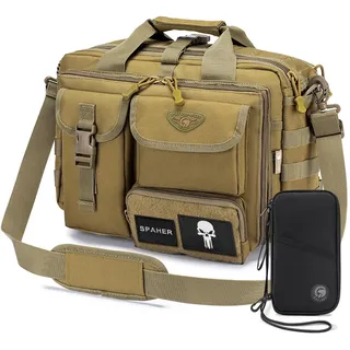 SPAHER Arbeitstasche Herren Laptoptasche 14/15.6/17.3 Zoll Messenger Bag Pilotentasche Aktentasche Herren Taktische Tasche Militär Tasche Tragetasche Schultertasche Geschenk für Männer