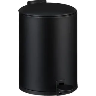 Badezimmer Mülleimer - 3 l - Softclose - Toilet - WC - Matt - Schwarz - Schwarz