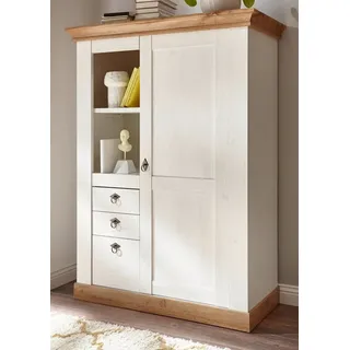 furn.design Vitrine 102 x 139 x 44 cm Weiß