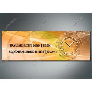 3806 Dixtime Designer Wanduhr, Wanduhren, Bürouhr, Wohnraumuhr - Orange