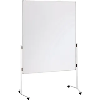 FRANKEN Moderationstafel ECO, doppelseitig, pinnbar, 120 x 150 cm, weiß/Karton, einteilig, Pinnwand mit Standbeinen und Rollen, ECO-UMTKR