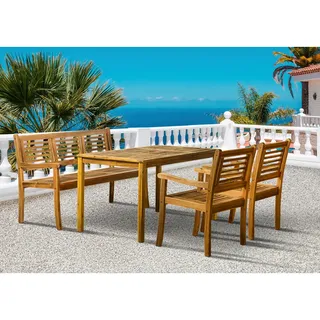 Livetastic Gartentisch , Naturfarben , Holz , Akazie , massiv , rechteckig , eckig , 80x74x135 cm , wetterfest , Holzmöbel, Holztische, Gartentische Holz