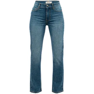 Straight-Jeans SURI FREY "Straight Leg Jeans SFY Freyday", Damen, Gr. XS, EURO, blau (blau 500), Obermaterial: 99% Baumwolle CO. 1% Elasthan EL., Jeans Straight-Jeans