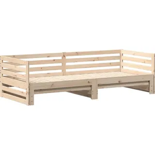 vidaXL Tagesbett mit Ausziehbett ohne Matratze 80x200 cm - Braun