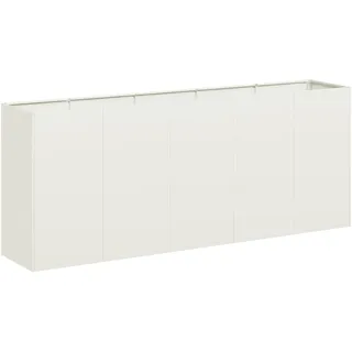 vidaXL Pflanzkübel Weiß 200x40x80 cm Kaltgewalzter Stahl
