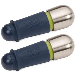 Joseph Joseph BarWise Twist-Lock Weinstopfen, luftdicht wiederverwendbare Flaschenstopfen, 2er Set, Blau, 30