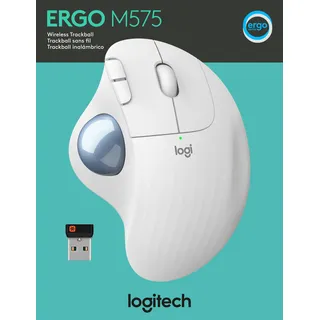Logitech ERGO M575 Wireless Trackball Maus - Weiß
