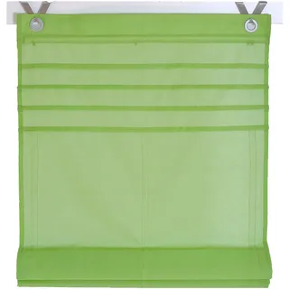 Raffrollo KUTTI "Kessy Biese" Gr. 2, grün, B:60cm H:140cm, Obermaterial: 65% Baumwolle, 35% Polyester, Raffrollos, Raffrollo, halbtransparent, Baumwolle, Polyester, Hakenaufhängung