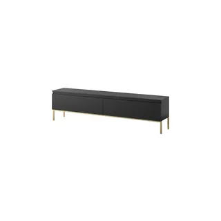 Selsey Bemmi TV-Lowboard 175x46x32 cm Schwarz/Stahl, Spanplatte, Holzwerkstoff