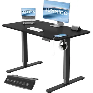 JUMMICO Höhenverstellbarer Schreibtisch Höhenverstellbar Elektrisch, Ergonomischer Steh-Sitz Tisch Stehpult Verstellbarer Computertisch,Stehschreibtisch Bürotisch Standing Desk,100 x 60 cm, Schwarz