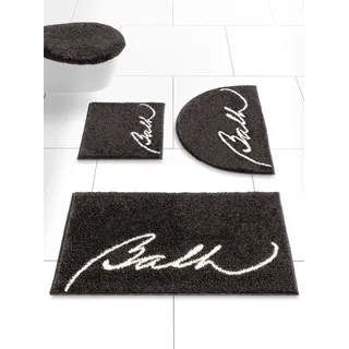 Badematte GRUND Gr. 6, schwarz, halbrund (50cm x 80cm ), 1 Stk., Badematten, Badematte