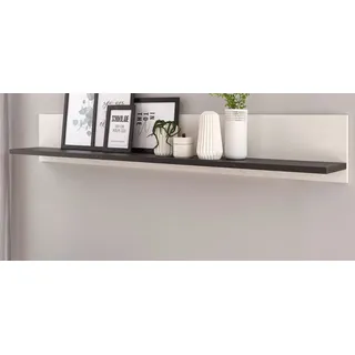 Wandboard Stove in weiß Pinie und anthrazit Landhaus Wandregal 160 cm - Weiß