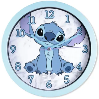 Accutime Disney Lilo & Stitch LAS3015 Wanduhr mit Cartoon-Motiv, leicht zu lesen, batteriebetrieben, für Kinder, Zuhause, Schlafzimmer, Schule, Wohnzimmer, Blau