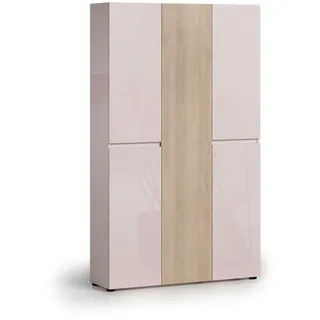 Schuhschrank HOME AFFAIRE "LADY, Schuhkommode,Schuhmöbel,Schuhablage,Schuhregal", kaschmir, eiche lindberg, B:120cm H:200cm T:34cm, Schränke, Schuhschrank, 20 Einlegeböden,24 Fächer,ca. 58 Paar Schuhe-Maße: B/T/H:120x34x200 cm