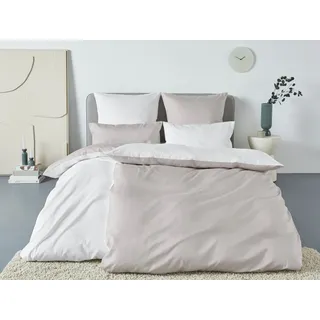 otto home Bettwäsche »Mila2« 2 Stk. tlg. Mako-Satin aus 100% Baumwolle, Größe ab 135x200 cm, beige
