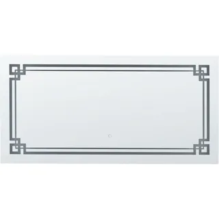 Beliani Badspiegel Silber Glas , Rechteckig , 120x60x4 cm , Badezimmer, Möbel Ausstattung - Silber