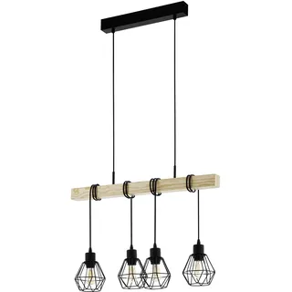 EGLO Townshend 4-flg. 60 cm rund schwarz-braun