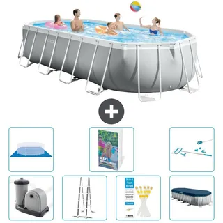 Prism Frame Pool Oval - 610x305x122 cm - 6-teilig S573 - Grau