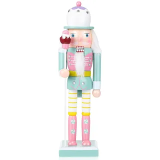 BESPORTBLE Weihnachten Nussknacker Soldat 25 cm Aus Holz Klassische Weihnachtsdeko Figur Weiche Kanten Leicht Tragbar für Wohn- Und Bürotischdekoration
